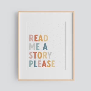 Read Me A Story Please Printable, Let's Read Print, Let's Read Sign, Reading Nook Dekor, Leseecke, Klassenzimmer Poster