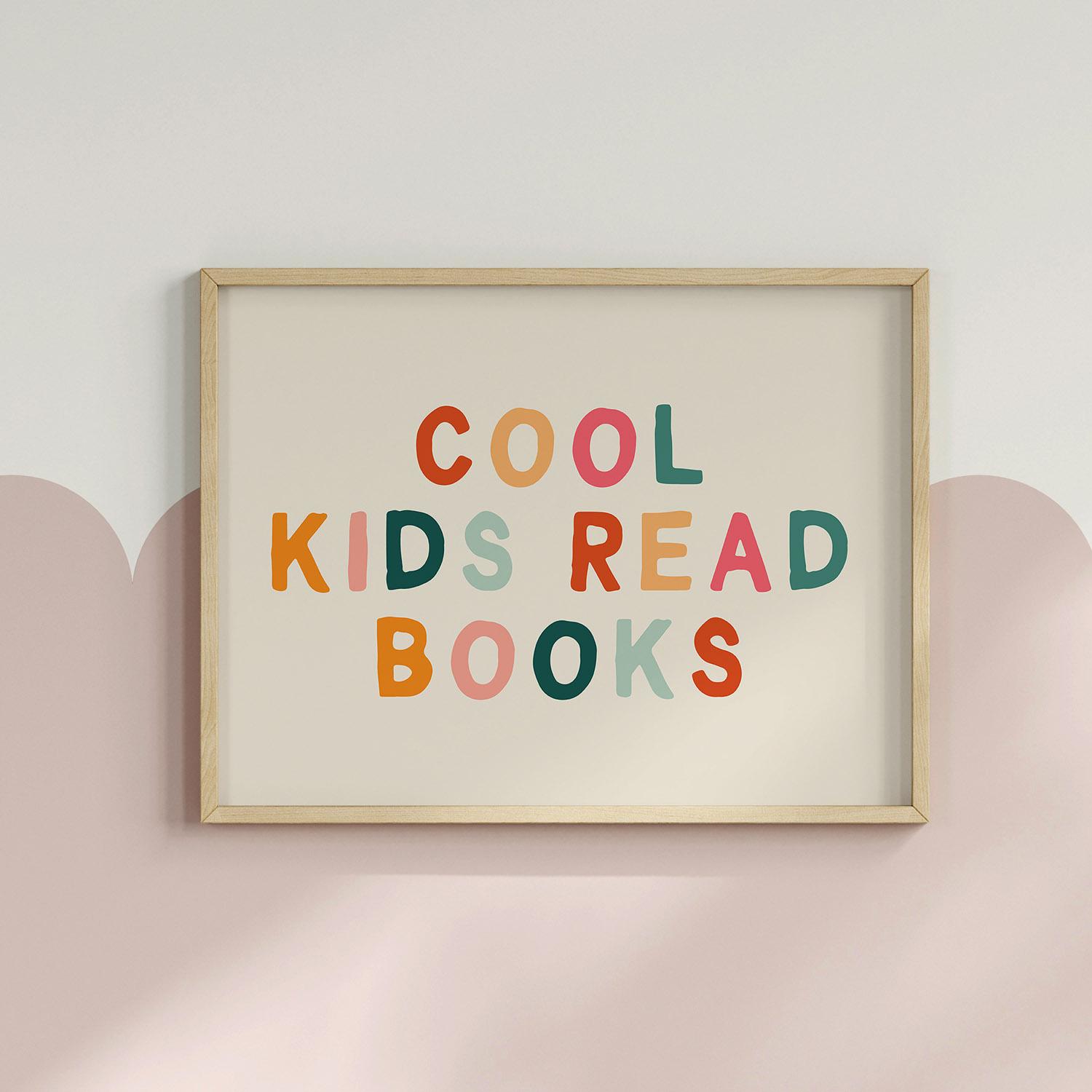 Cool Kids Read Books Printable Wall Art, Boho Reading Decor, Playroom ...
