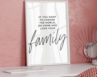 Mother Teresa Quote Print, Family Love, Modern Typography (Digital Printable)