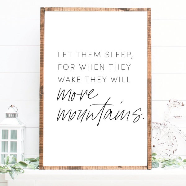 Let Them Sleep, for When They Wake They Will Move Mountains Print, Digital Printable, Twin Nursery Wall Art, Shared Kids Room Decor