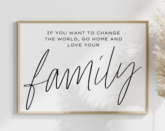 Mother Teresa Quote Print, Family Love Typography (Digital Printable)