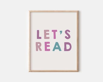 Let's Read Printable: Rainbow Kids Playroom Decor (Digital Download)