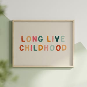 Es lebe die Kindheit Boho druckbare Wandkunst, Spielzimmer Poster, Boho Kinderzimmer Dekor, Kinderzimmer Dekor, Boho Wandkunst digitaler Download