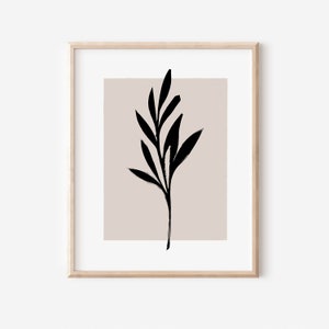 Impression d&#39;art botanique neutre : dessin au trait minimaliste (téléchargement numérique)