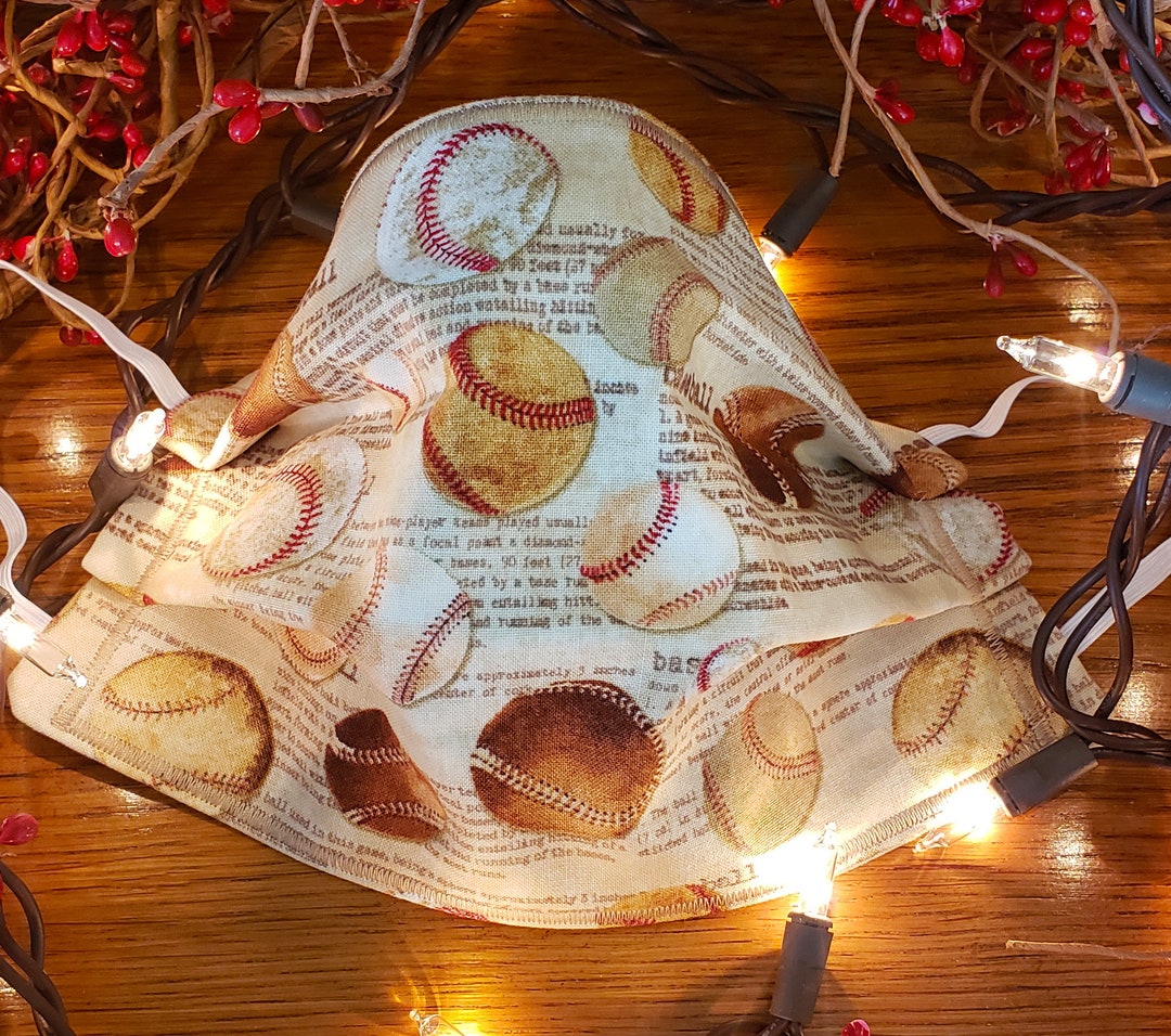 Baseball Face Mask Reusable Reversible Triple Layered Etsy