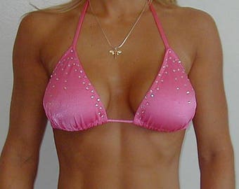PDF Pattern - 102b (M, L) Teardrop Bikini Posing Suit Top for Fitness & Bodybuilding. Includes instructions