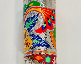 Wind Chime - Colorful Truck Art Hanging Decor for Outdoors, Unique Garden Gift, Rustic Style Home Accent, Handmade Wind Catcher