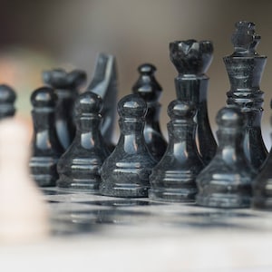 Hand-Carved Marble Chess Pieces – Onyx Accent, Replacement Set