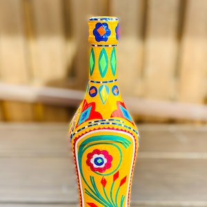 Handmade Decorative Truck Art Glass Bottle | Unique Vintage Home Decor | Colorful Artisan Craft & Gift Idea