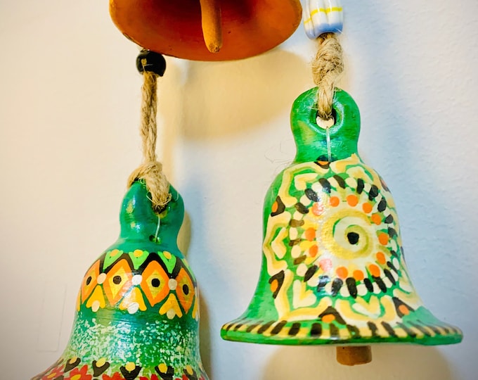 Decorative Clay Bell | Hand Painted Unique Home Decor | Artisan Craft | Garden Wind Chime | Perfect Gift for Any Occasion