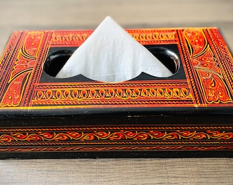 Handmade Wooden Tissue Box: Naksheen Art Decor