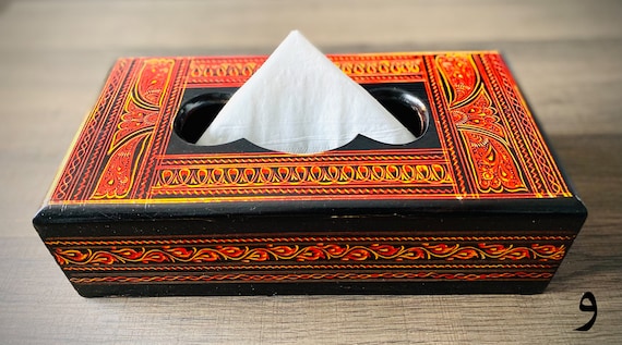 Handmade Wooden Tissue Box: Naksheen Art Decor