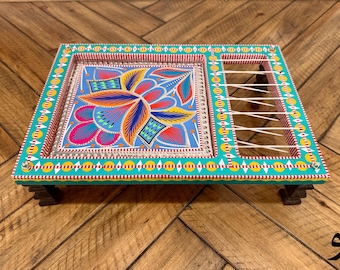 Handmade Art Wooden Charpai Tray: Manji Serving Tray