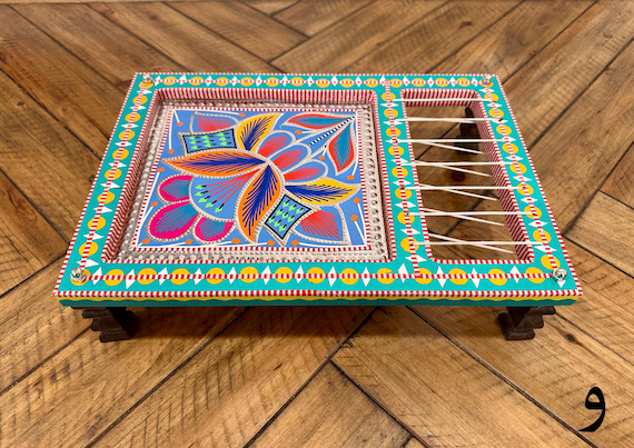 Handmade Art Wooden Charpai Tray: Manji Serving Tray