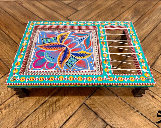Handmade Art Wooden Charpai Tray: Manji Serving Tray