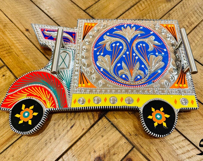 Handmade Home Decor Truck Tray - Chamak Patti Art