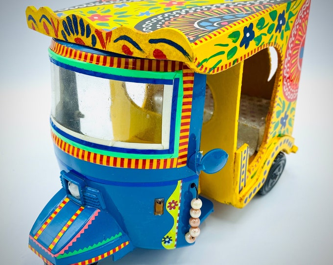 Rickshaw Art: Vibrant Indian Decor, Colorful Statement Piece Large
