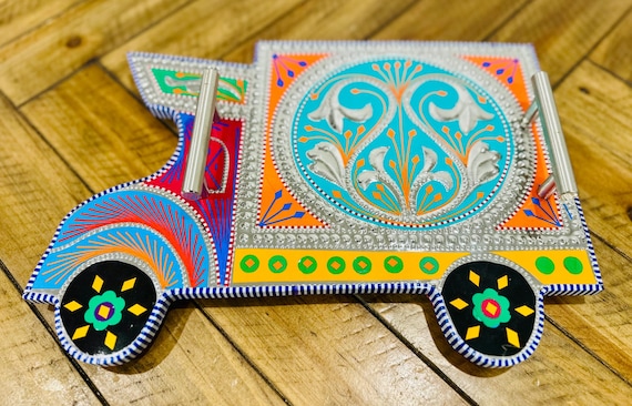 Handmade Truck Tray: Chamak Patti Art Home Decor | Dopamine Decor