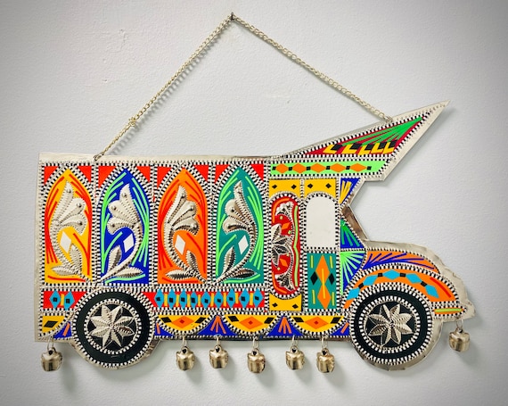 Pakistani Truck Art Wall Hanging | Handmade Home Decor | Boho Cultural Accent