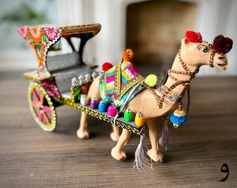 Handcrafted Camel Carriage Home Decor | Truck Art Style