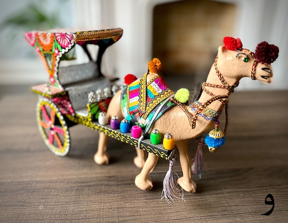 Handcrafted Camel Carriage Home Decor | Truck Art Style