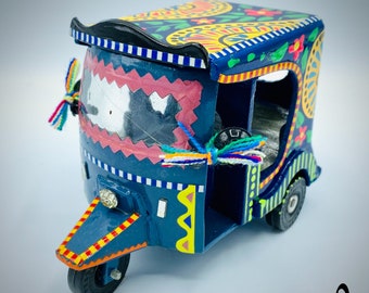 Handcrafted Rickshaw Art | Colorful Painted Home Decor Small | Truck Art