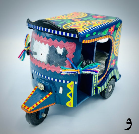 Handcrafted Rickshaw Art | Colorful Painted Home Decor Small | Truck Art