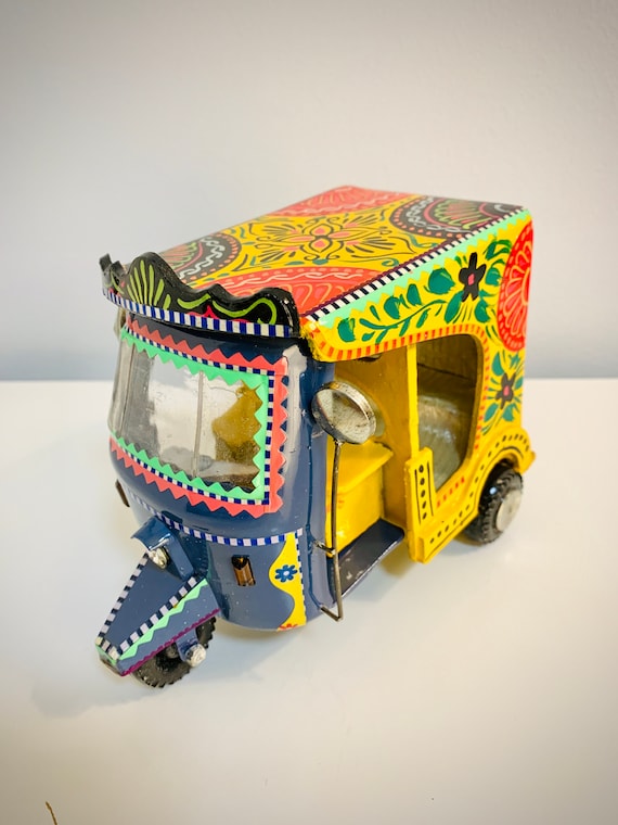 Handmade Rickshaw Art: Medium Home Decor | Colorful Painted