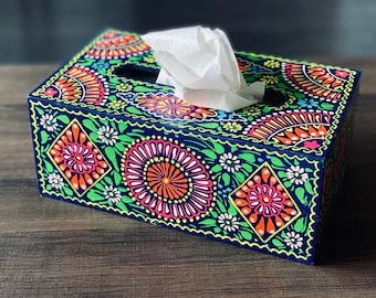 Hand Painted Tissue Box Home Decor