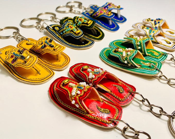 Keychains - Handmade Sandal Keychains Set of 2 | Unique Gifts, Beach Decor, Summer Accessories, Keyring Favors