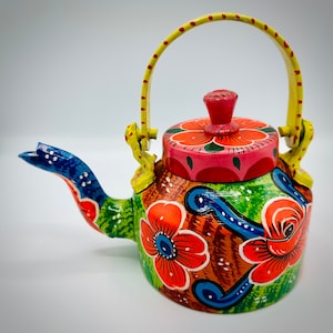 Teapot - Truck Art Hand Painted Teapot, Unique Home Decor, Colorful Kitchen Gift, Artisan Coffee & Tea Pot