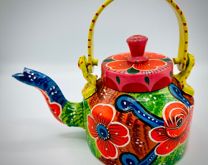 Teapot - Truck Art Hand Painted Teapot, Unique Home Decor, Colorful Kitchen Gift, Artisan Coffee & Tea Pot