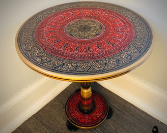 Hand-Painted Coffee Table 16"– Home Decoration Furniture Side Table | Naksheen Art