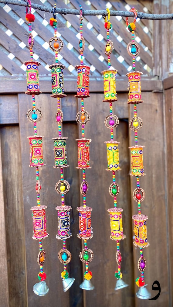 Handmade Indian Bell Wall Hanging: Boho Chic Home Decor
