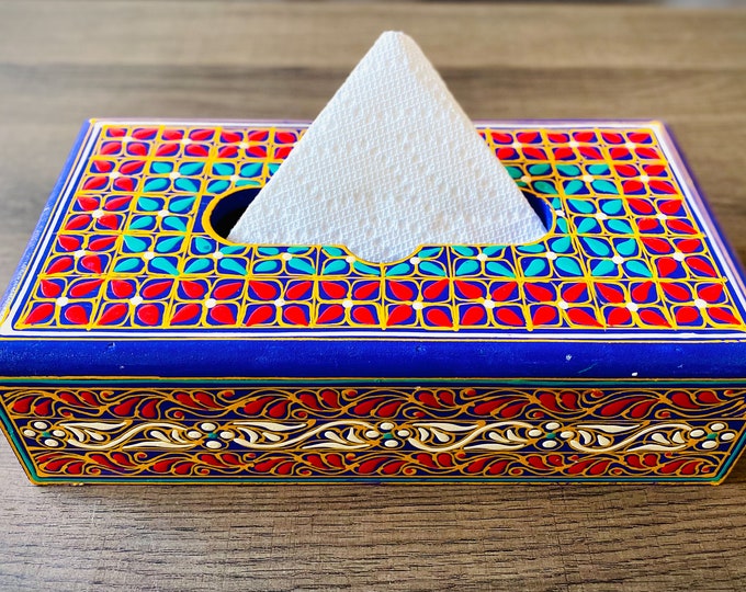 Wooden Handmade Decorative Swat Art - Tissue Box