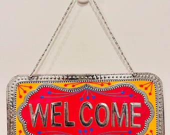 Truck Art Welcome Sign: Rustic Metal Farmhouse Decor