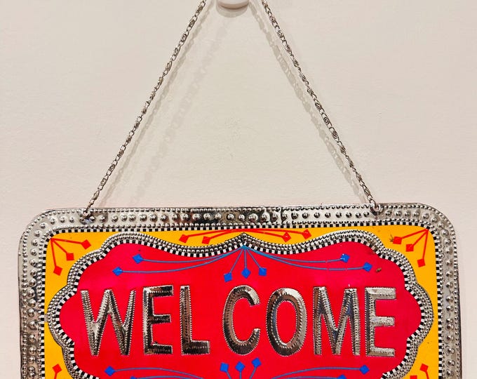 Truck Art Welcome Sign: Rustic Metal Farmhouse Decor