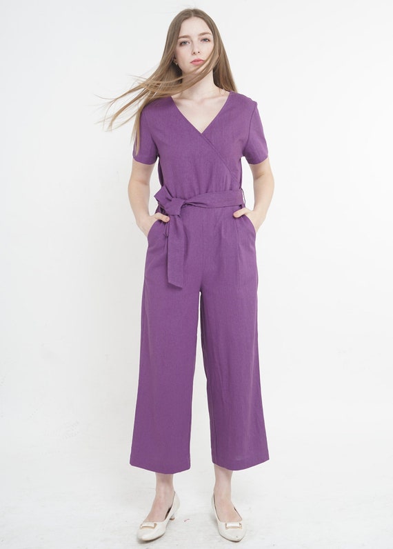 linen overalls short