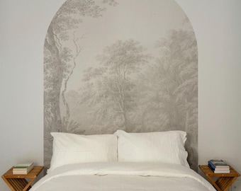 Landscape Arch Wall Decal | Watercolor Grove Peel and Stick Arch Wallpaper | Self Adhesive Art Mural | Bedroom decor | Headboard Sticker