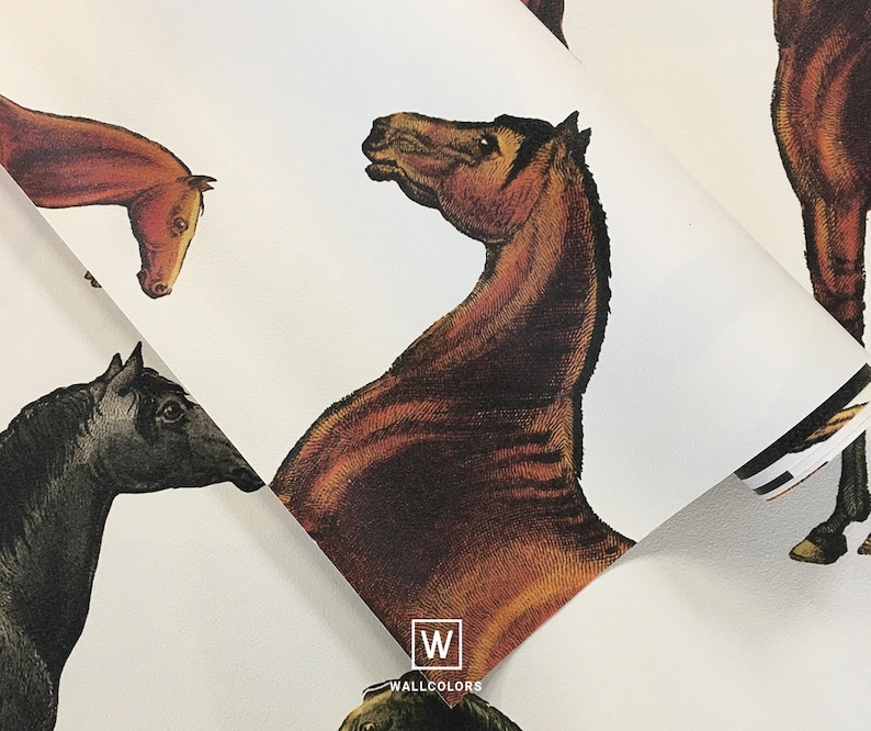 Horses Beige - Wallcolors - Vintage Wallpapers