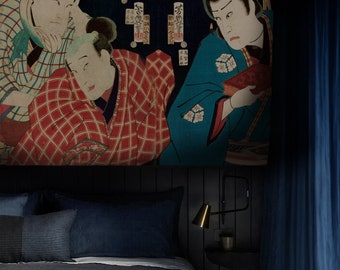 Samurai Chronicales wallpaper, bushido, geisha, non-woven or peel and stick, japanese wall mural, wall decor || #J5
