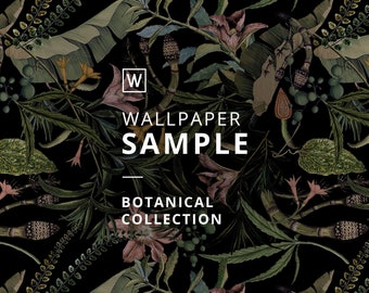 WALLPAPER SAMPLE W11.8"xH33" order #B1-B29|| BOTANICAL || wall mural, peel and stick or vinyl material, bedroom decor, plants print