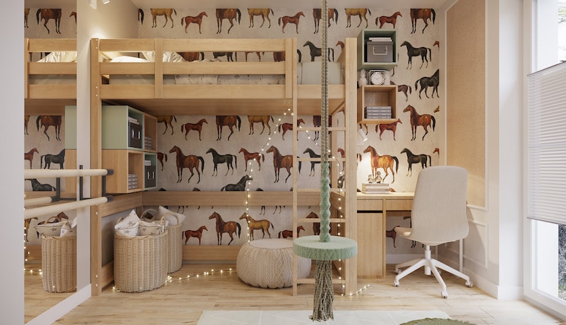 Horses Beige - Wallcolors - Vintage Wallpapers - Kids Room decor