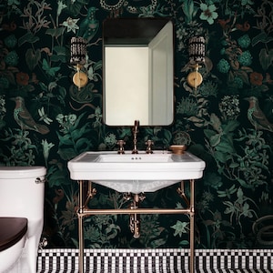 Botanical Wallpaper, Secret Garden Night, Peel & Stick Wall Mural