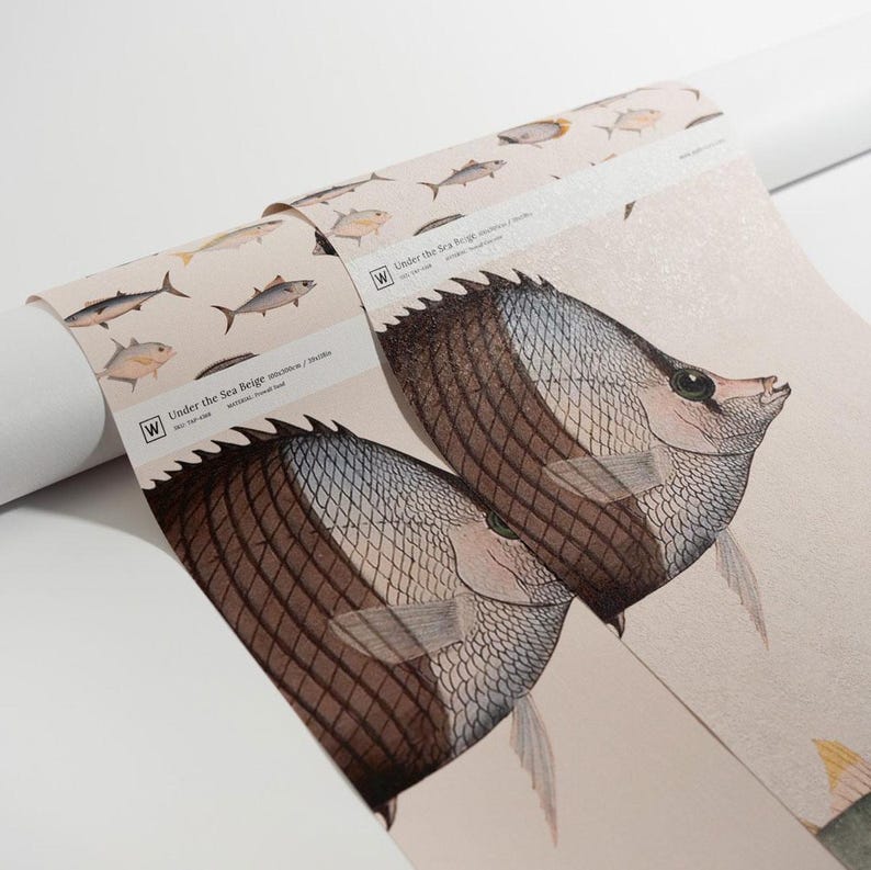 Under The Sea Beige - Wallcolors - Vintage Wallpapers - Sample