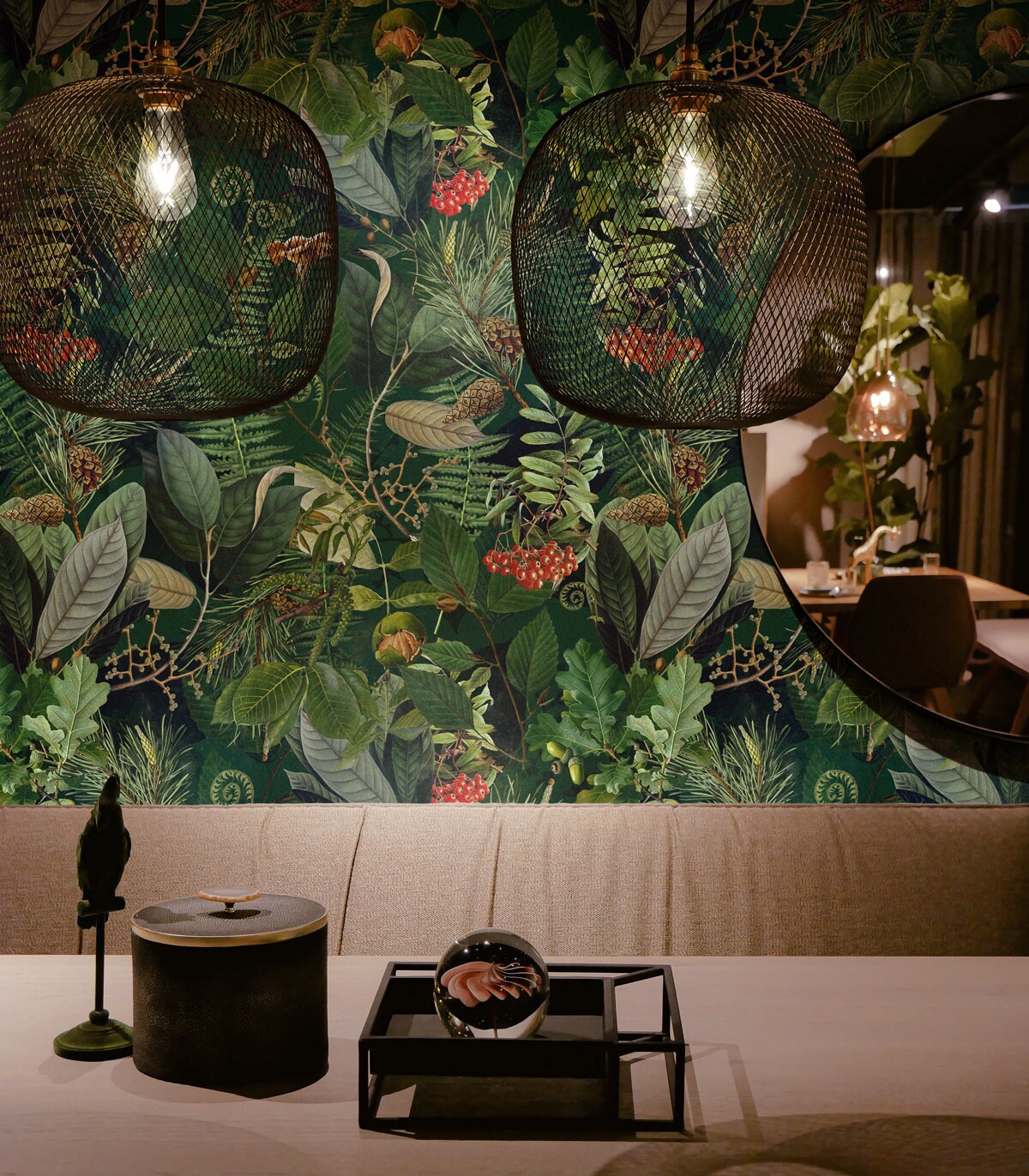Botanical Wallpaper Forest Life Wall Mural Plants Etsy