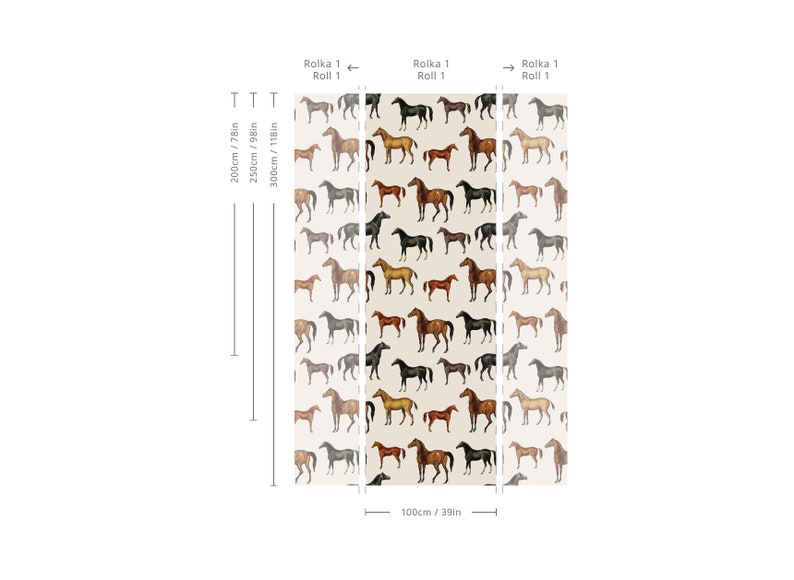 Horses Beige - Wallcolors - Vintage Wallpapers