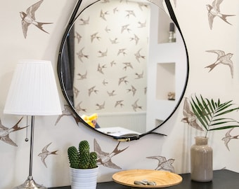 Swallows Peel and Stick Wallpaper: Vintage Birds Mural #C17