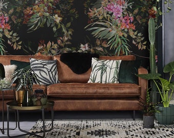 Floral Wallpaper Mural: Watercolor Leaf, Self-Adhesive, Removable #F10
