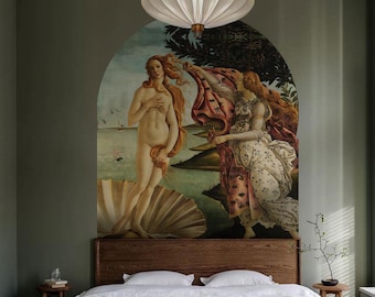 Birth of Venus Arch Wall Decal | Peel and Stick Arch Wallpaper | Self Adhesive Art Mural | Bedroom decor | Headboard Sticker